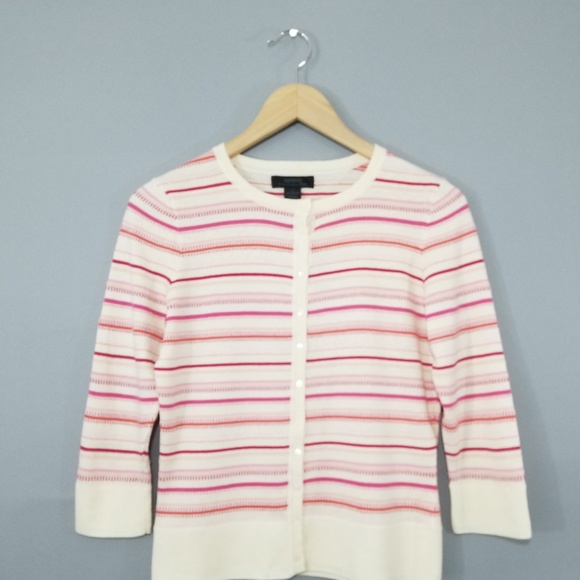 Express Cashmere Blend Stripe Cardigan Sweater - Picture 2 of 8